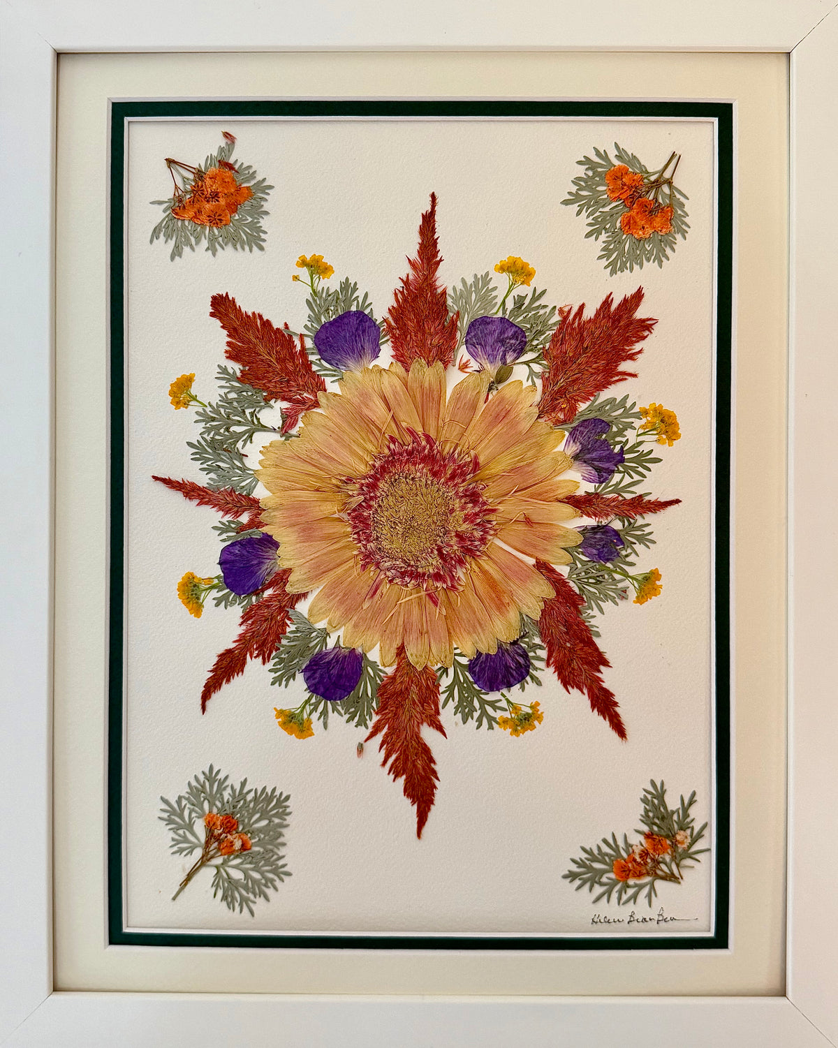 Sunburst Mandala with Larkspur