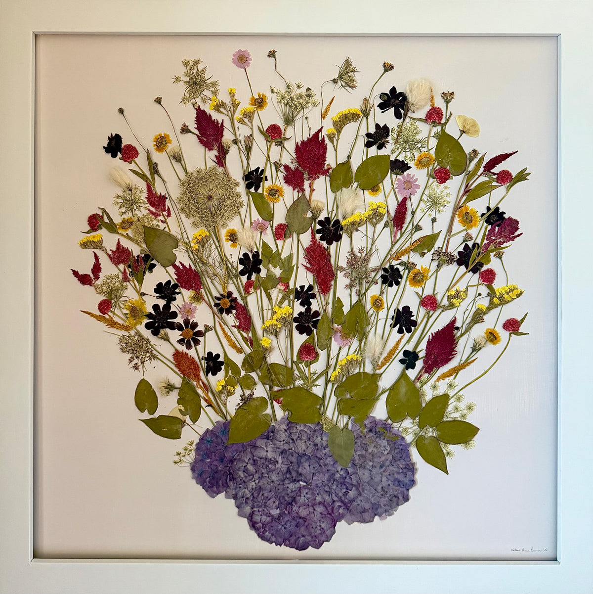 Dried Wildflower Bouquet in Hydrangea Vase